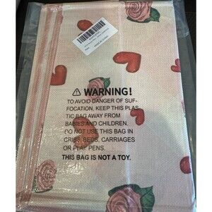 Valentine's Day Red Rose Hearts Table Runner 13" x 90"